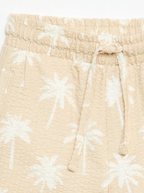 Short à taille élastiquée en coton - Kiabi