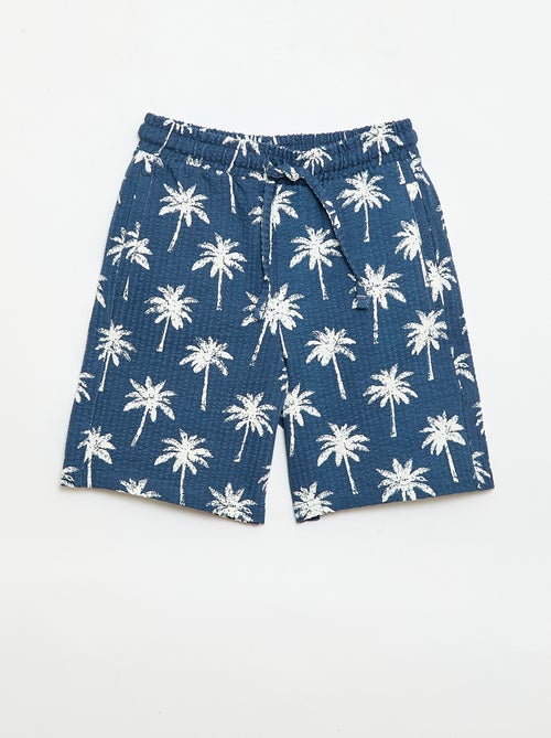 Short à taille élastiquée en coton - Kiabi