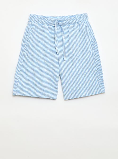Short à taille élastiquée en coton - Kiabi