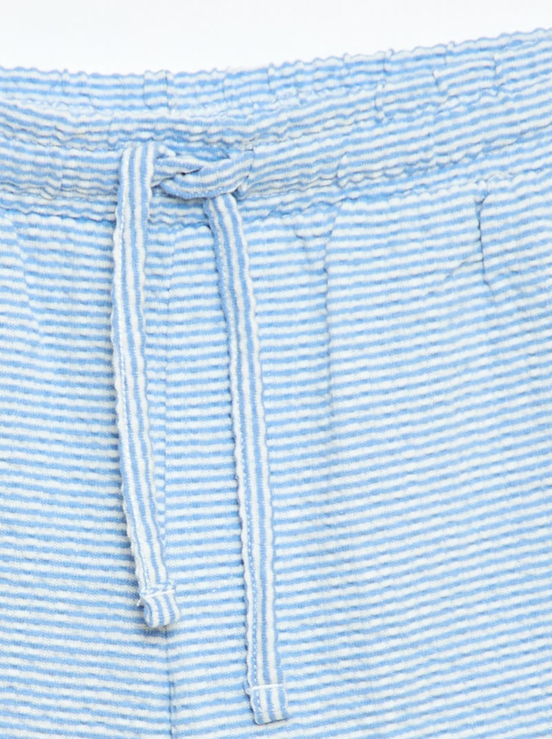 Short à taille élastiquée en coton Bleu - Kiabi