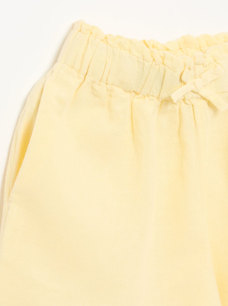 Short a tinta unita con fiocco decorativo Giallo - Kiabi