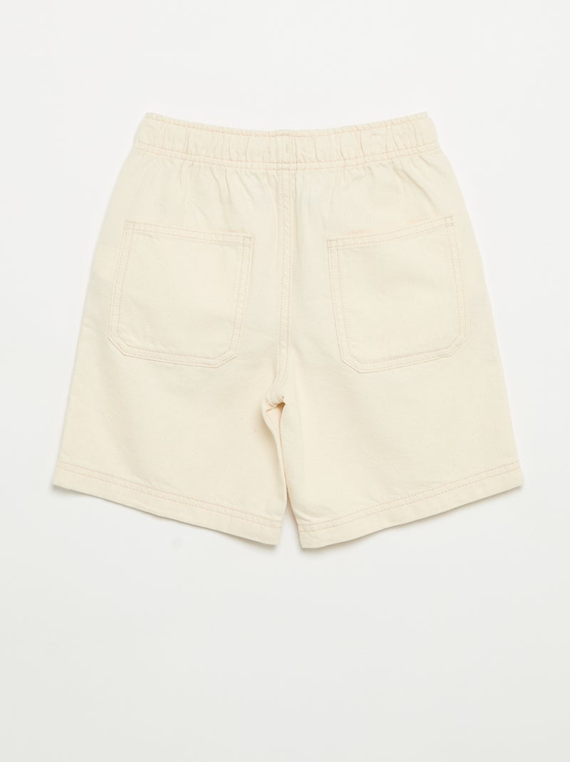 Short a tinta unita con vita elasticizzata Bianco Ecru - Kiabi