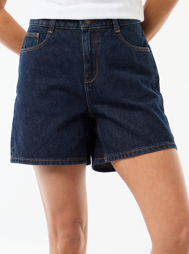 Short a vita alta in denim Blu - Kiabi