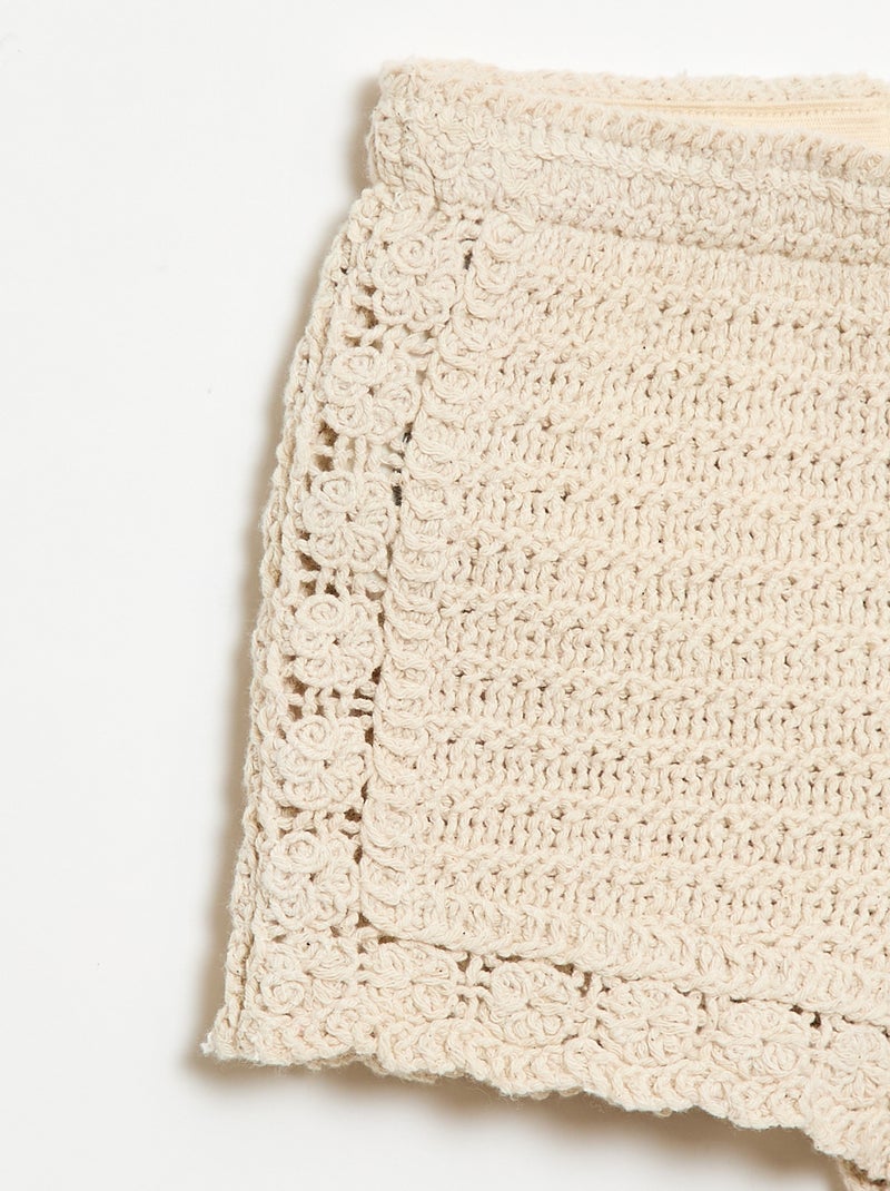 Short all'uncinetto tinta unita Beige - Kiabi