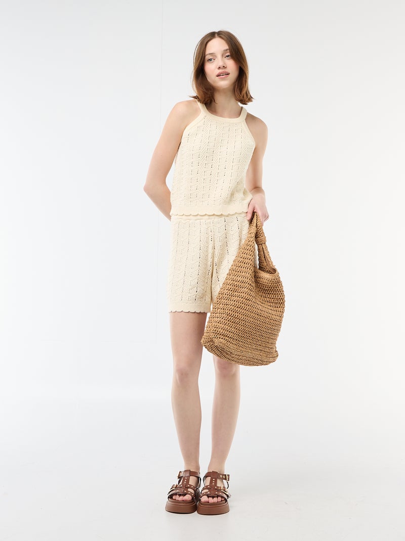 Short ampi in crochet Beige - Kiabi