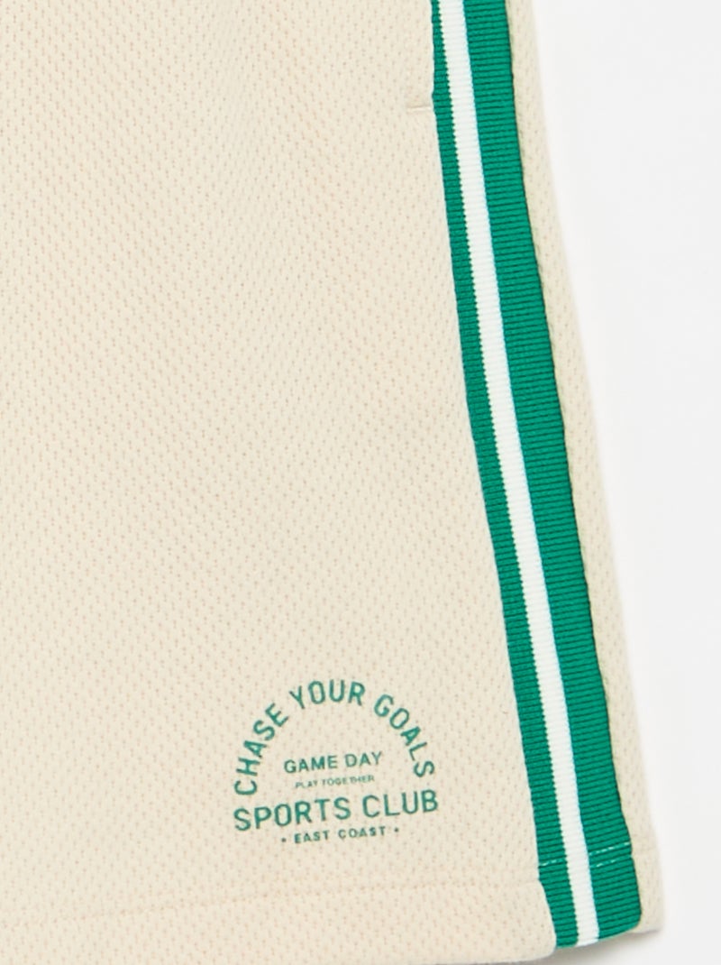 Short ample avec lignes contrastées sur les côtés Beige - Kiabi