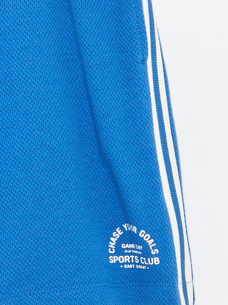 Short ample avec lignes contrastées sur les côtés Bleu - Kiabi