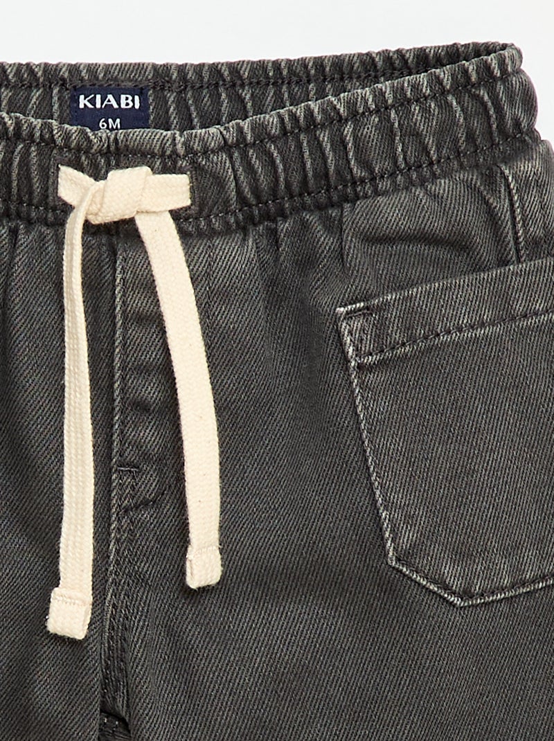 Short aus Twill mit aufgesetzten Taschen Schwarz - Kiabi