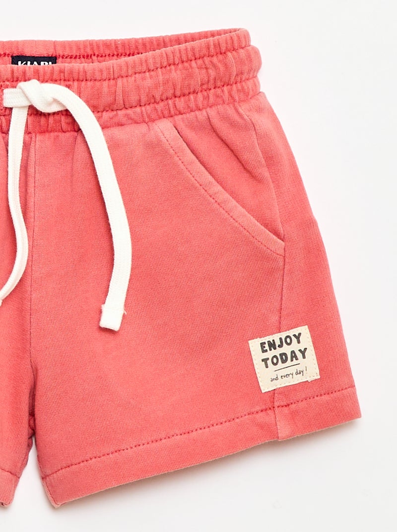 Short aus ungebürstetem Sweatstoff Orange - Kiabi