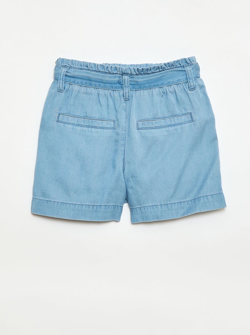 Short avec ceinture nouée Bleu - Kiabi
