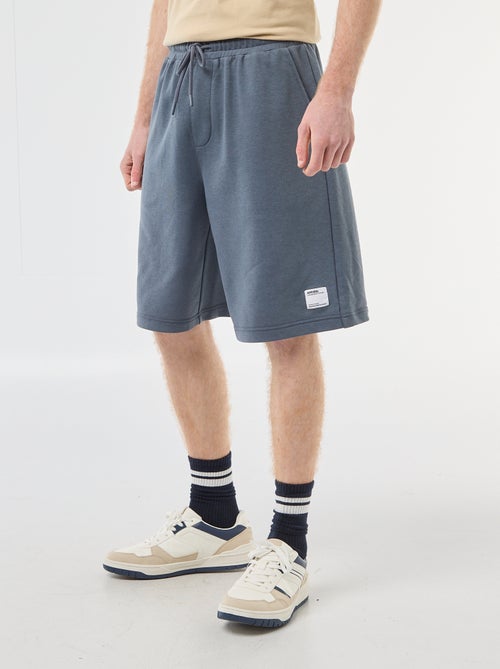 Short avec patch en coton uni - Kiabi