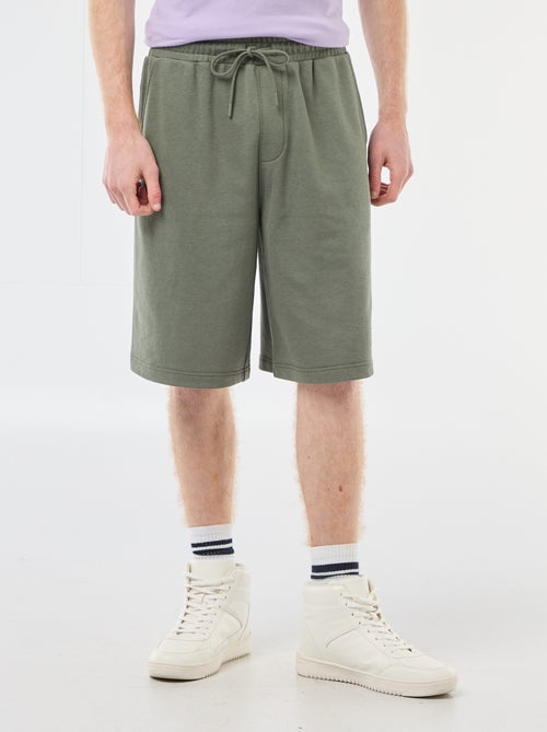 Short avec patch en coton uni - Kiabi