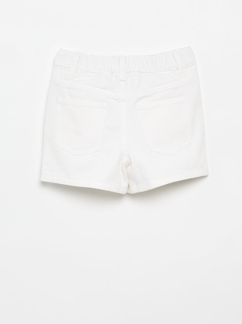 Short brodé en denim Blanc - Kiabi