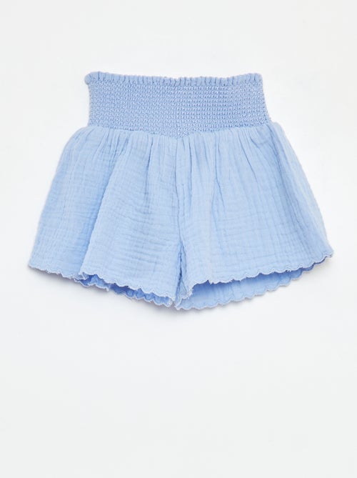 Short brodé en gaze de coton - Kiabi