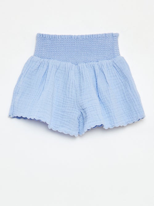 Short brodé en gaze de coton - Kiabi