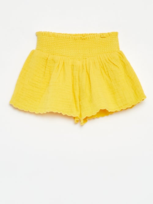 Short brodé en gaze de coton - Kiabi