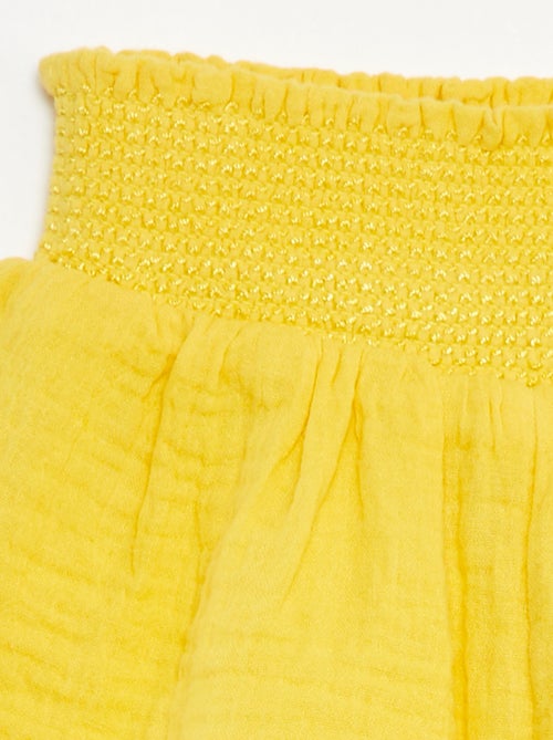 Short brodé en gaze de coton - Kiabi