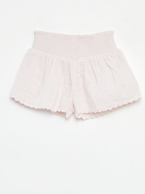 Short brodé en gaze de coton - Kiabi