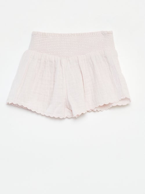 Short brodé en gaze de coton - Kiabi