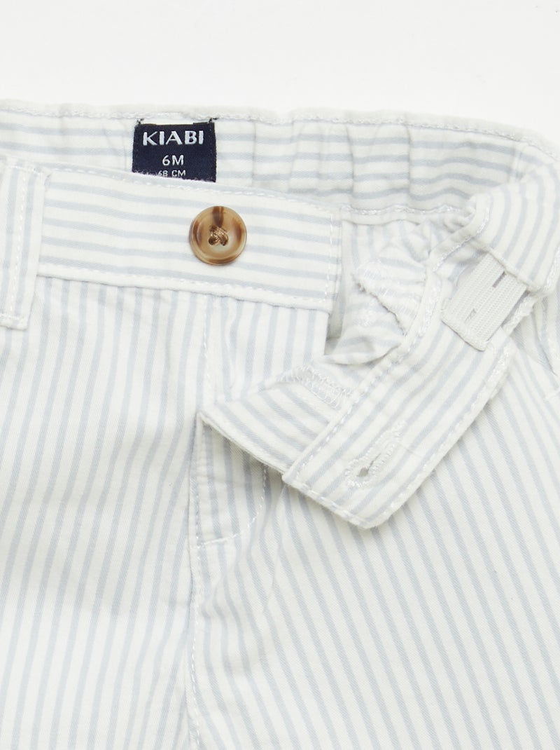 Short chino avec taille ajustable Blanc - Kiabi