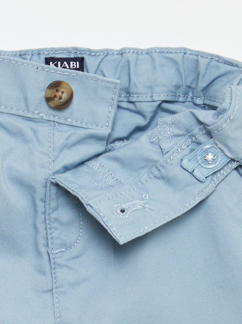 Short chino avec taille ajustable Bleu - Kiabi