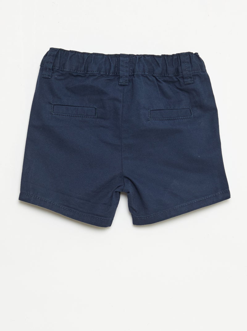 Short chino avec taille ajustable Marine - Kiabi