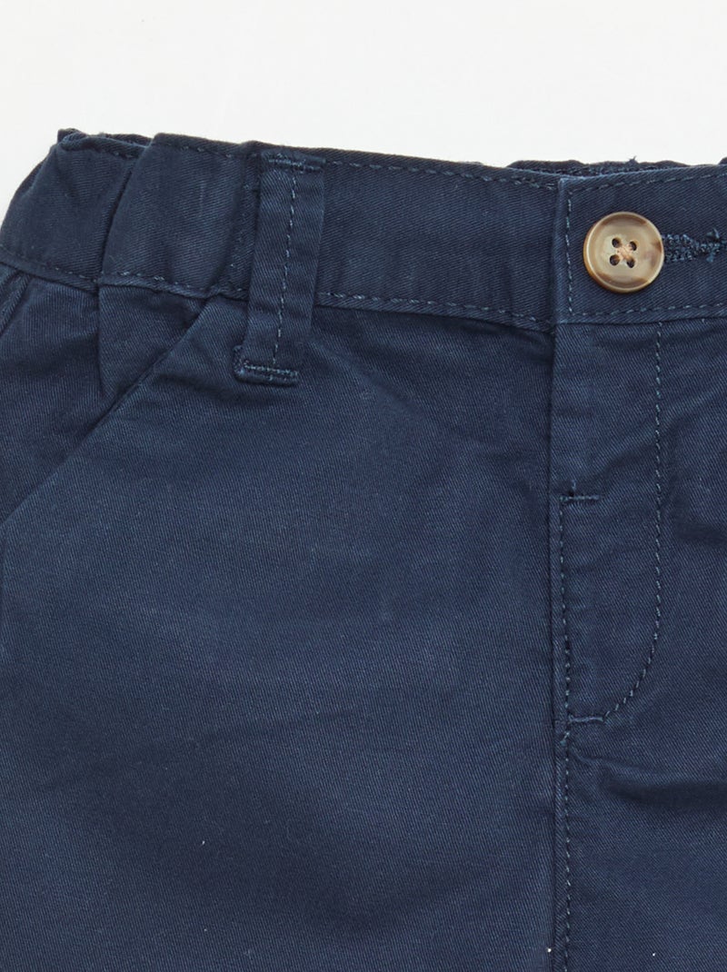 Short chino avec taille ajustable Marine - Kiabi