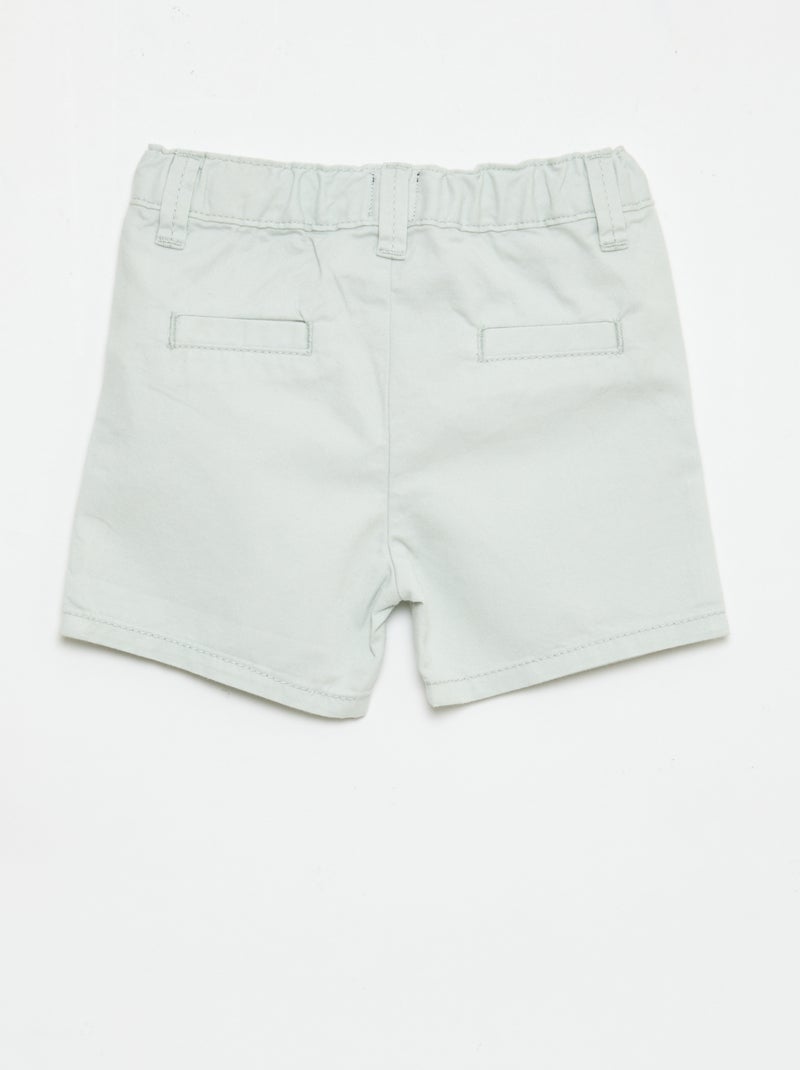 Short chino avec taille ajustable Vert clair - Kiabi
