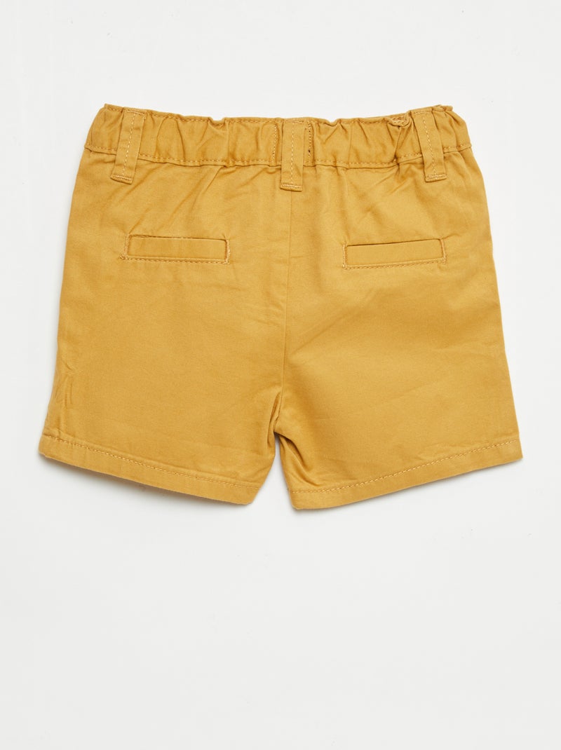 Short chino con vita regolabile Giallo senape - Kiabi