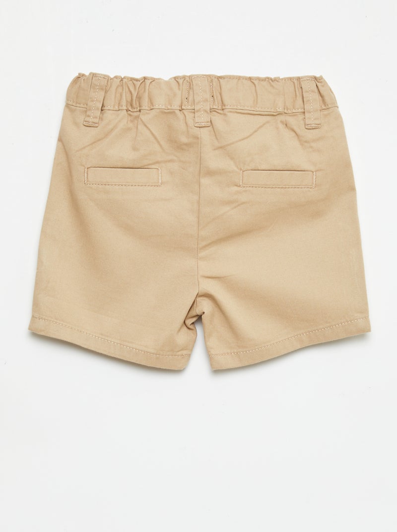 Short chino con vita regolabile Marrone - Kiabi