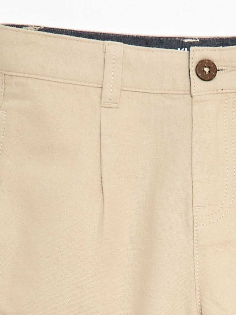 Short chino uni Beige - Kiabi