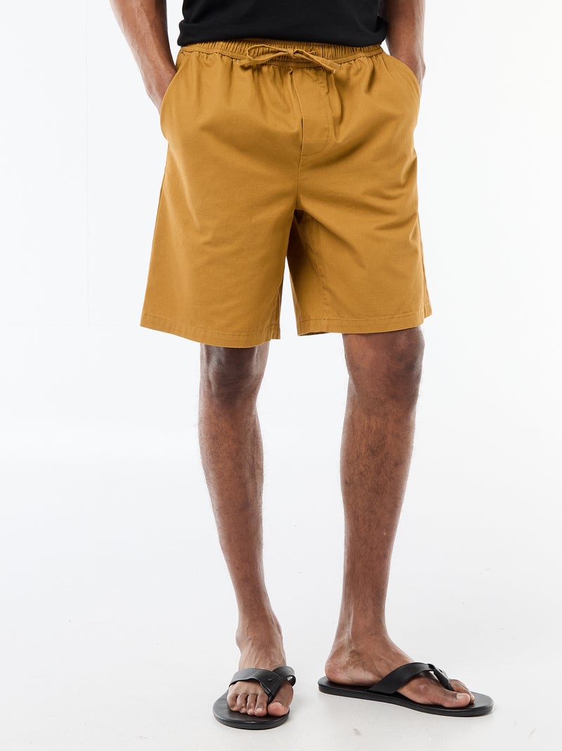 Short chino uni Jaune - Kiabi
