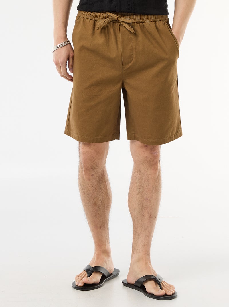 Short chino uni Marron - Kiabi