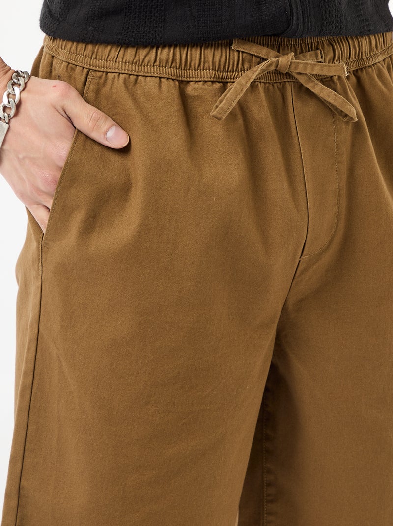Short chino uni Marron - Kiabi