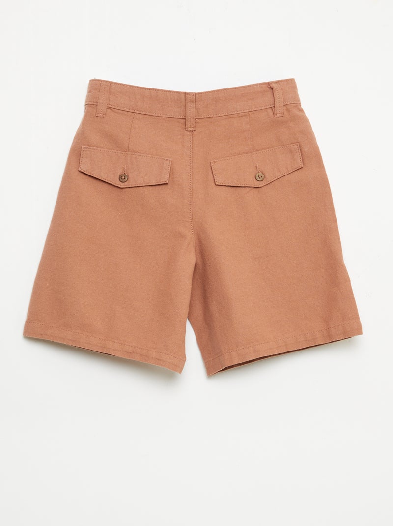 Short chino uni Marron - Kiabi