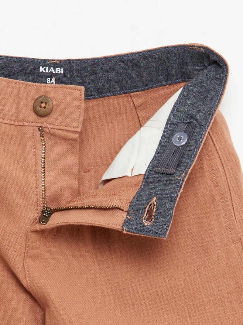 Short chino uni Marron - Kiabi