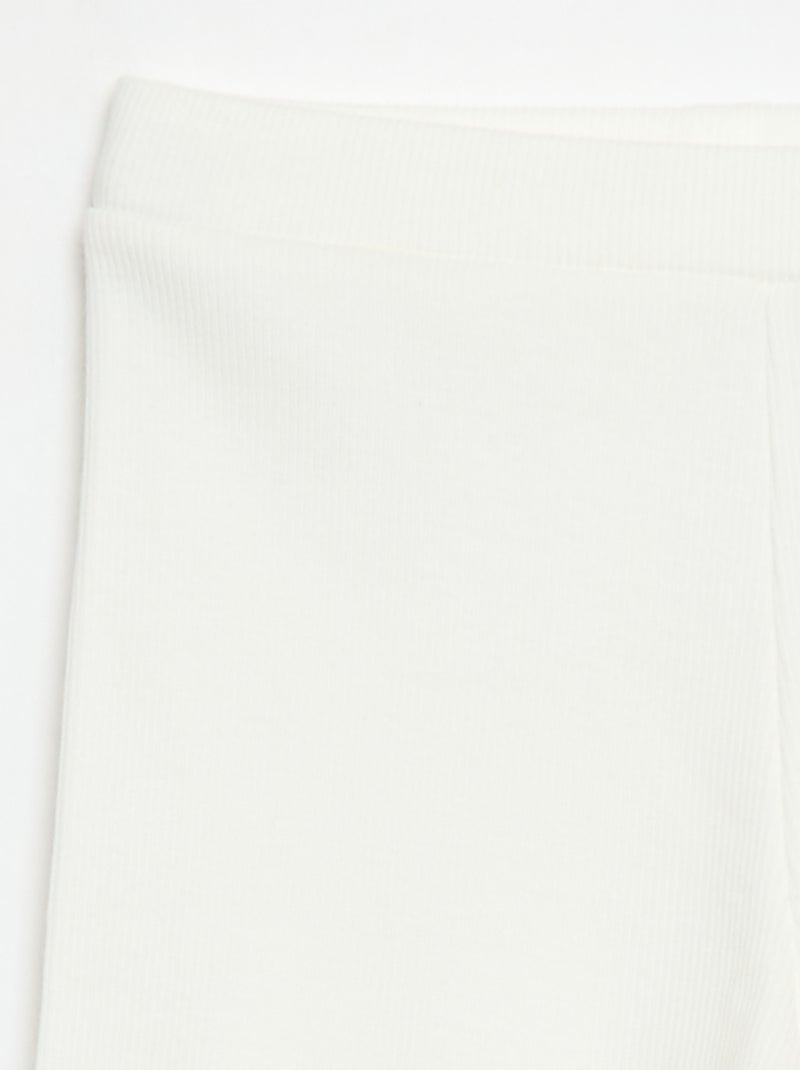 Short ciclista a coste Bianco - Kiabi