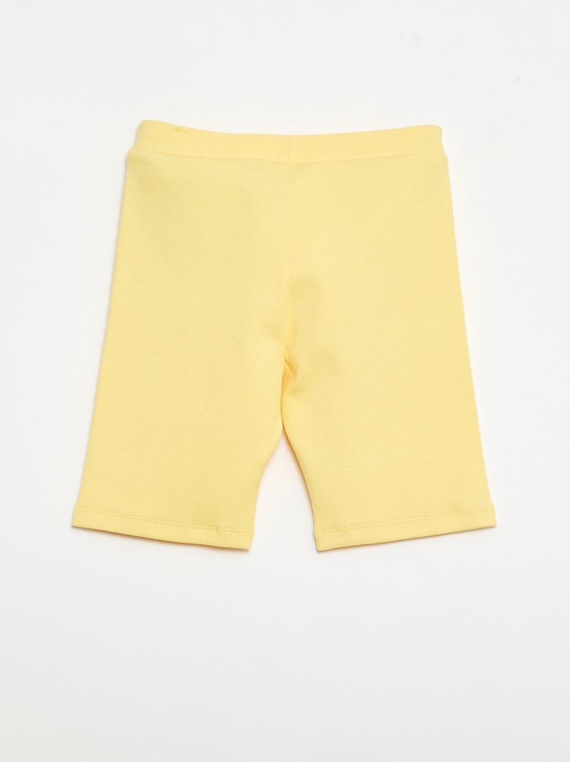 Short ciclista a coste Giallo - Kiabi