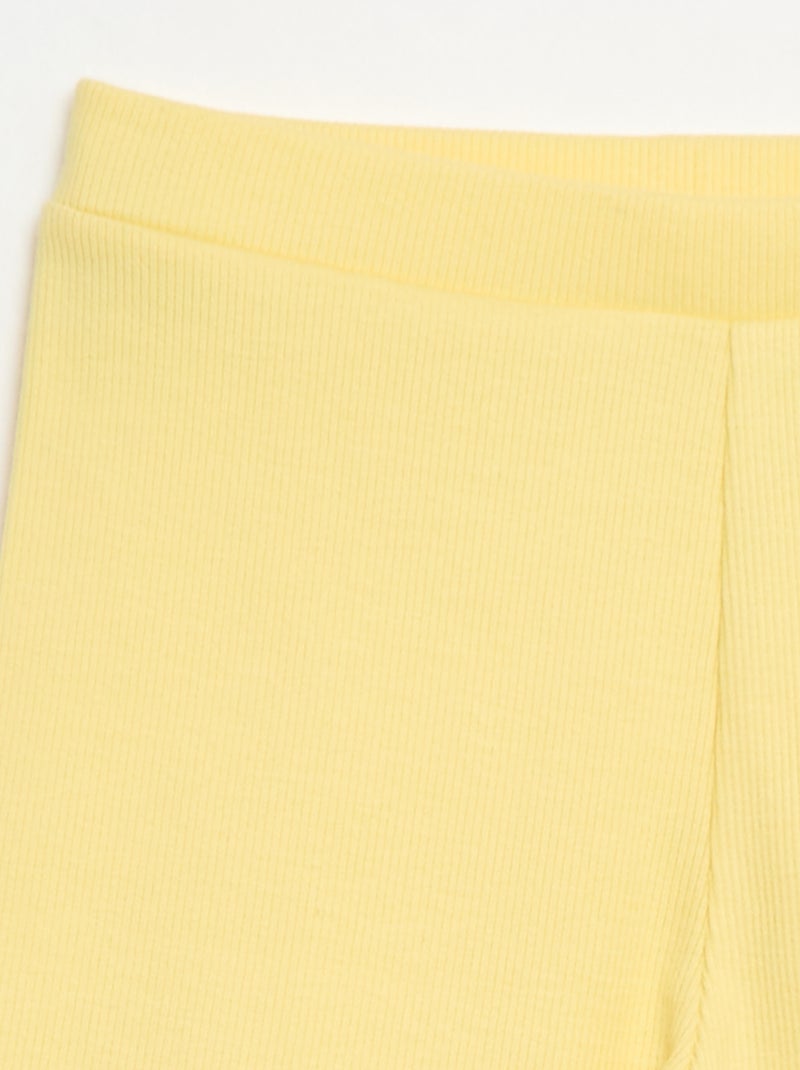 Short ciclista a coste Giallo - Kiabi