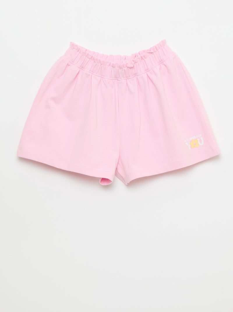 Short coloré avec volants à la taille Rose - Kiabi