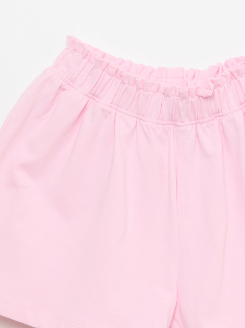 Short coloré avec volants à la taille Rose - Kiabi