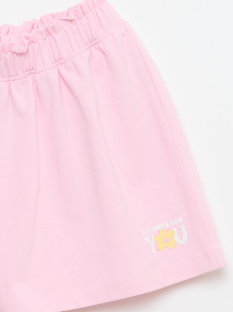 Short coloré avec volants à la taille Rose - Kiabi