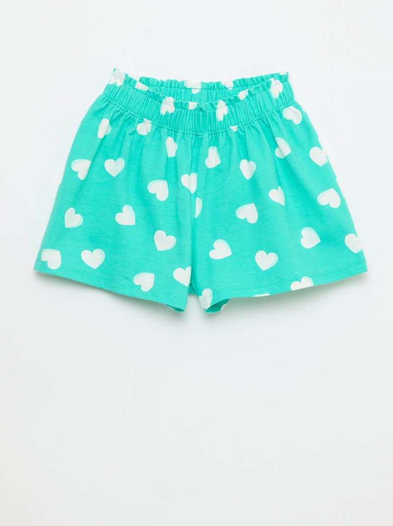 Short coloré avec volants à la taille Vert - Kiabi