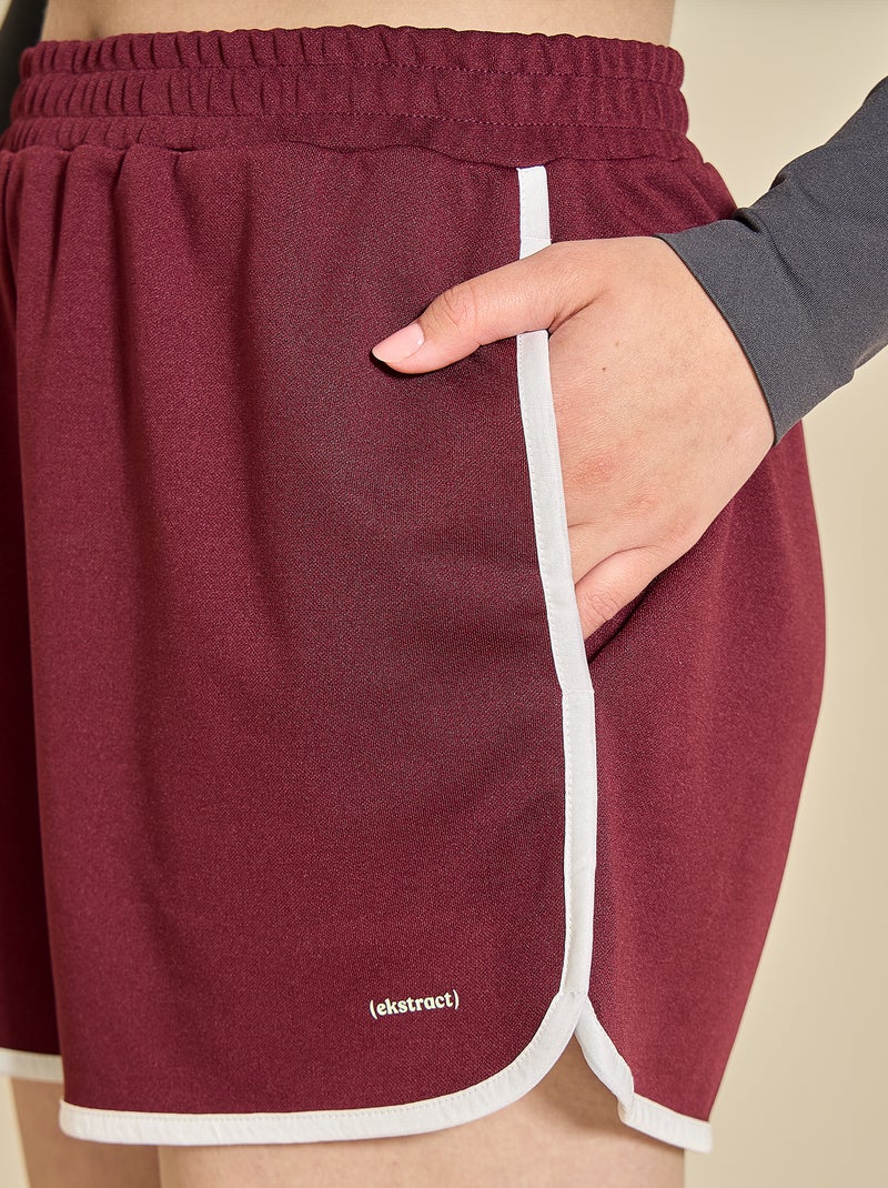 Short con bordi a contrasto - (ekstract) Bordeaux - Kiabi