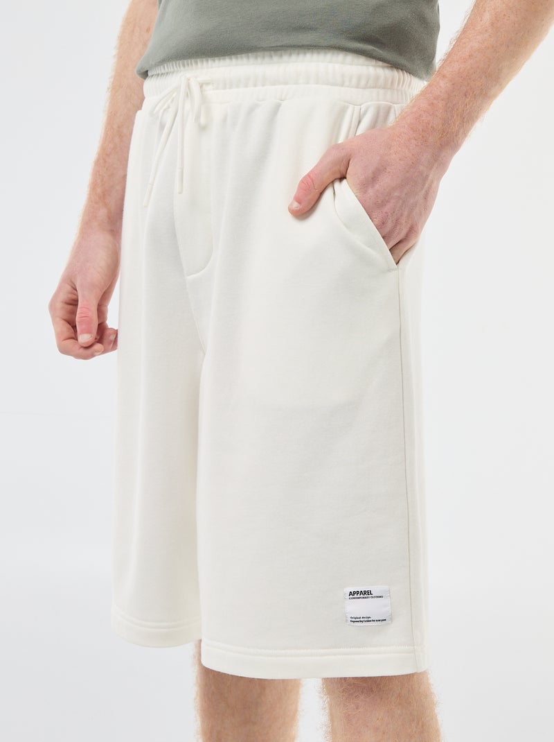 Short con patch in cotone tinta unita Bianco - Kiabi