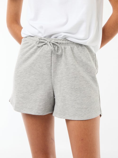 Short corto in cotone tinta unita con coulisse - Kiabi