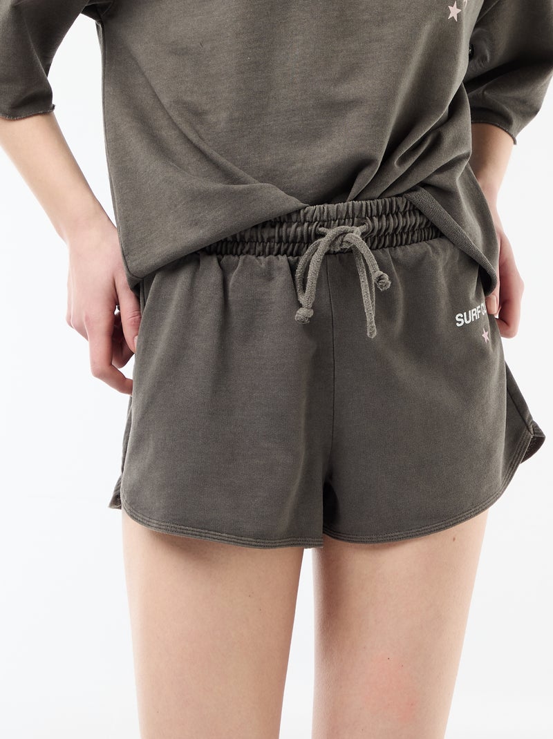 Short corto in french terry con scritta Grigio - Kiabi