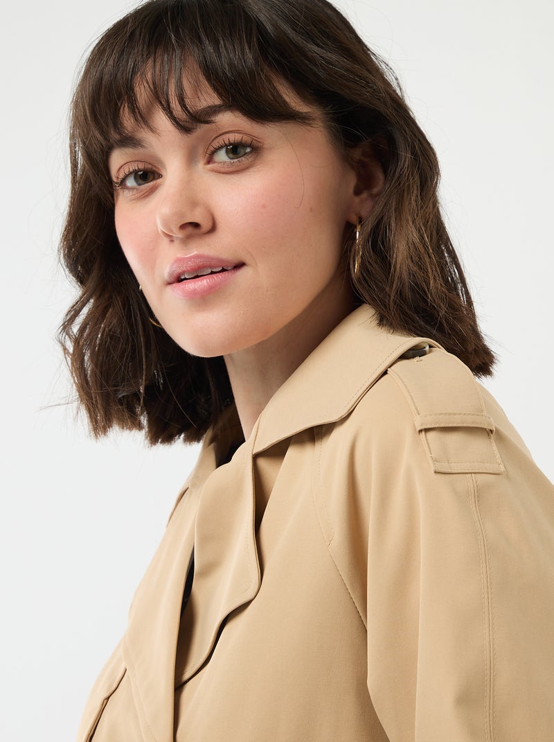 Short cotton trench coat Beige - Kiabi