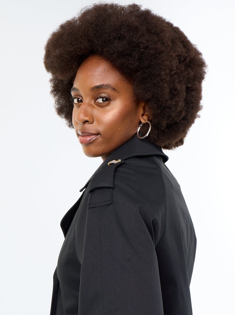Short cotton trench coat Black - Kiabi