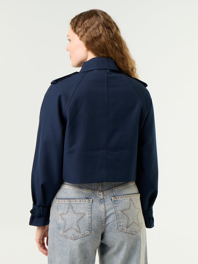 Short cotton trench coat Blue - Kiabi